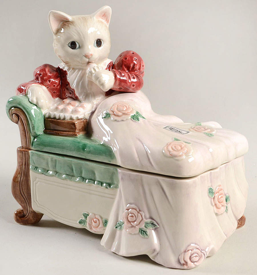 Kittens of Knightsbridge Figural Candy Box & Lid by Fitz & Floyd-1