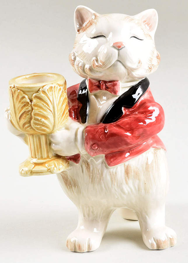 Kittens of Knightsbridge 5" Candlestick by Fitz & Floyd-1