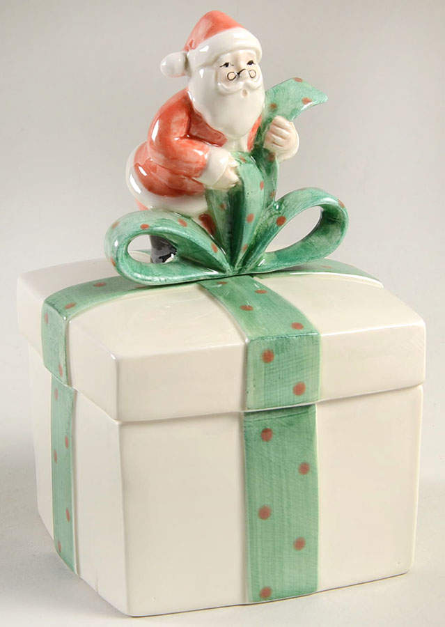 Christmas (Giftware) Figural Box & Lid by Fitz & Floyd-1