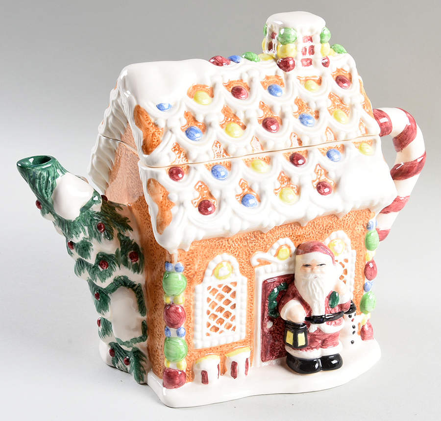 Gingerbread House Teapot & Lid by Fitz & Floyd-1