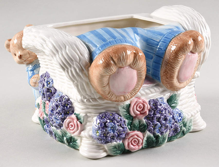 Hydrangea Bears Cookie Jar No Lid by Fitz & Floyd-1