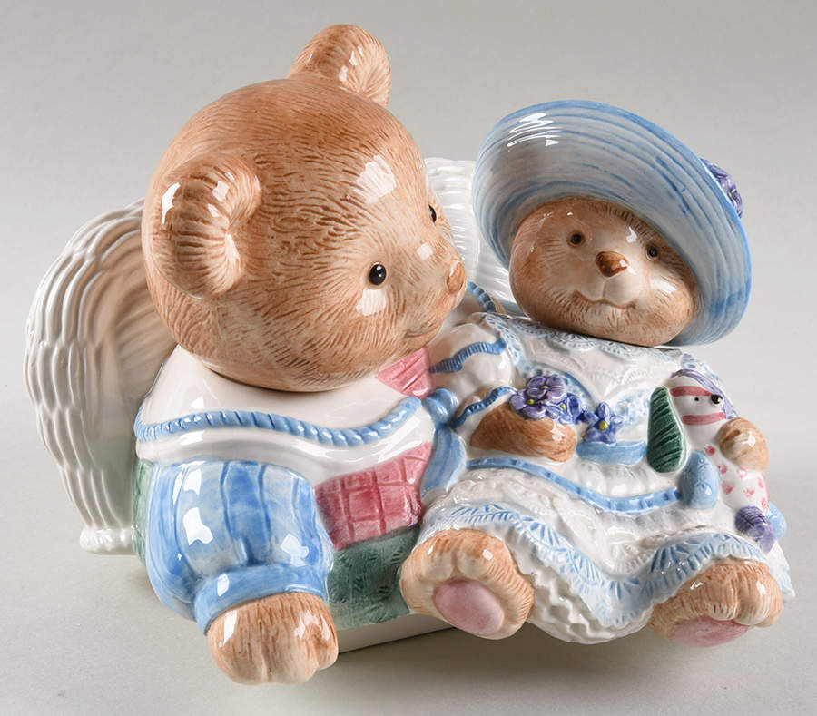 Hydrangea Bears Lid for Cookie Jar by Fitz & Floyd-1