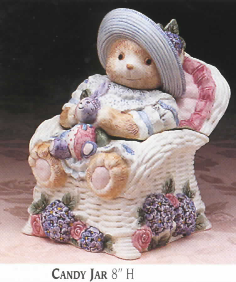Hydrangea Bears Candy Jar & Lid by Fitz & Floyd-1