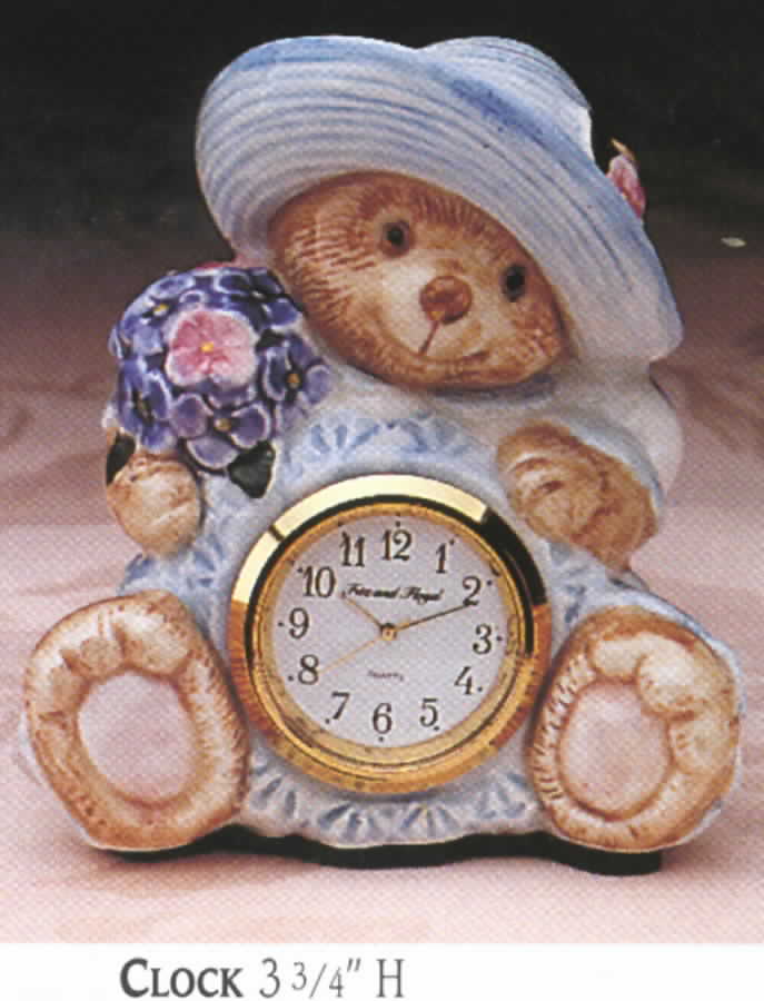 Hydrangea Bears Quartz Clock by Fitz & Floyd-1