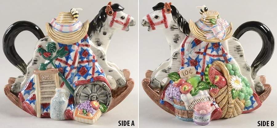 Countryside Figural Teapot & Lid by Fitz & Floyd-1