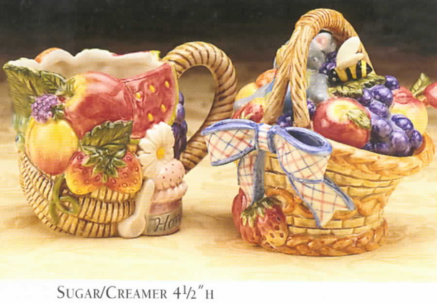 Countryside Figural Sugar Bowl & Lid by Fitz & Floyd-1