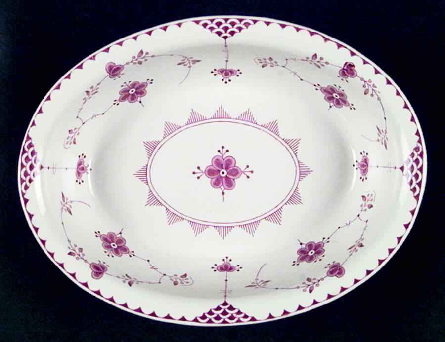 Erica Pink (Cream Body) 9" Oval Vegetable Bowl by Franciscan-1