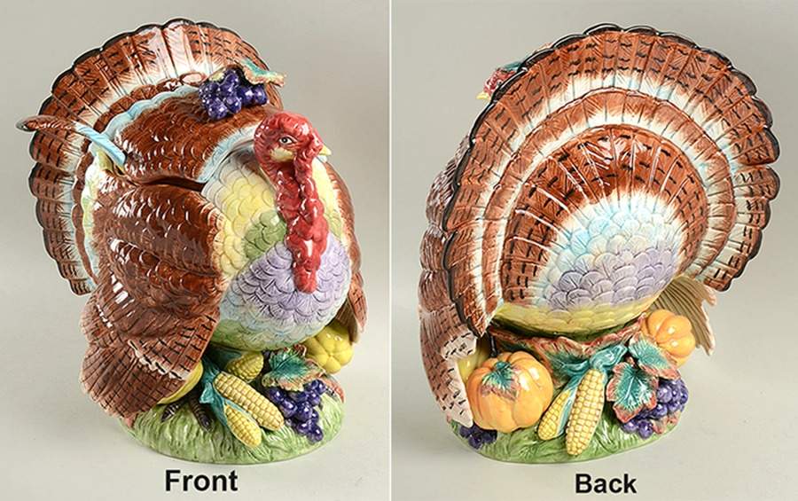 Thanksgiving Banquet Figural Tureen & Lid with Ladle by Fitz & Floyd-1