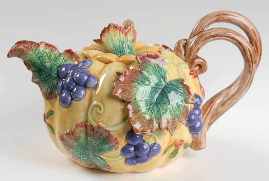 Thanksgiving Banquet Figural Teapot & Lid by Fitz & Floyd-1