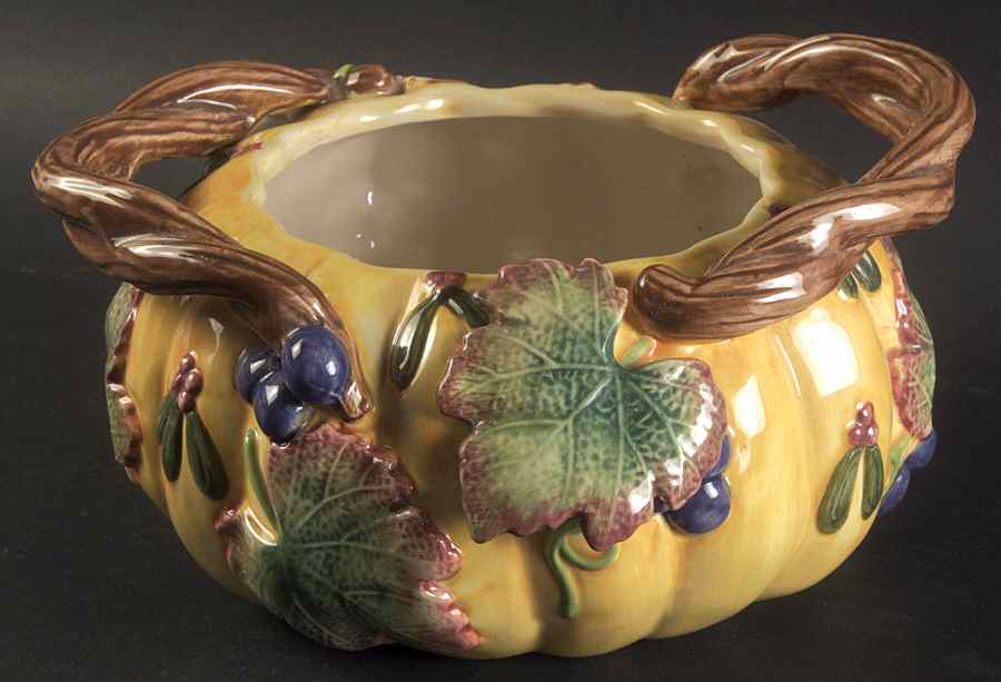 Thanksgiving Banquet Round Handled Bowl by Fitz & Floyd-1