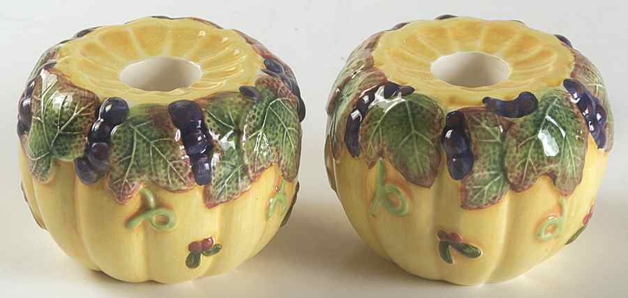 Thanksgiving Banquet Figural Candlestick - Set of 2 by Fitz & Floyd-1