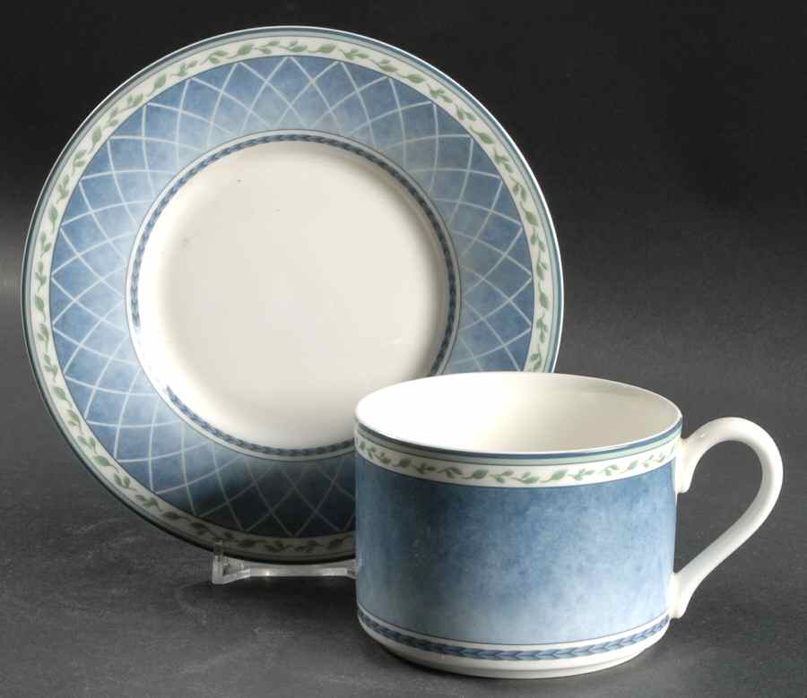 Country Blues Flat Cup & Saucer Set by Fitz & Floyd-1