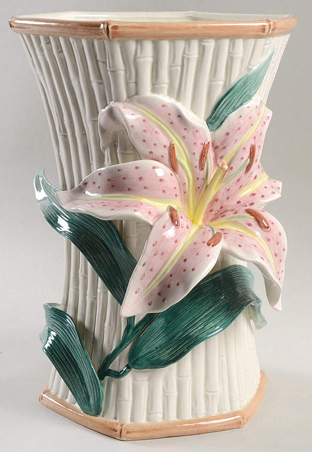 Asian Lily 11" Vase by Fitz & Floyd-1