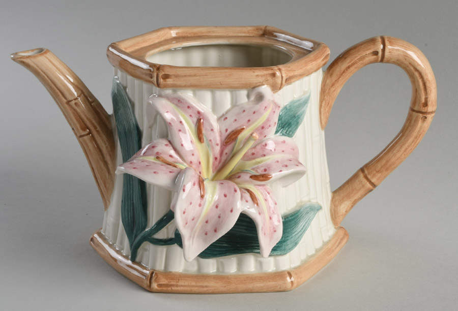 Asian Lily Teapot No Lid by Fitz & Floyd-1