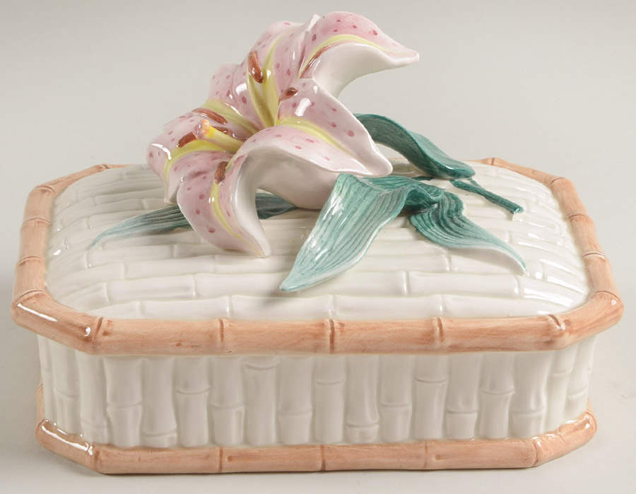 Asian Lily Rectangular Box with Lid by Fitz & Floyd-1