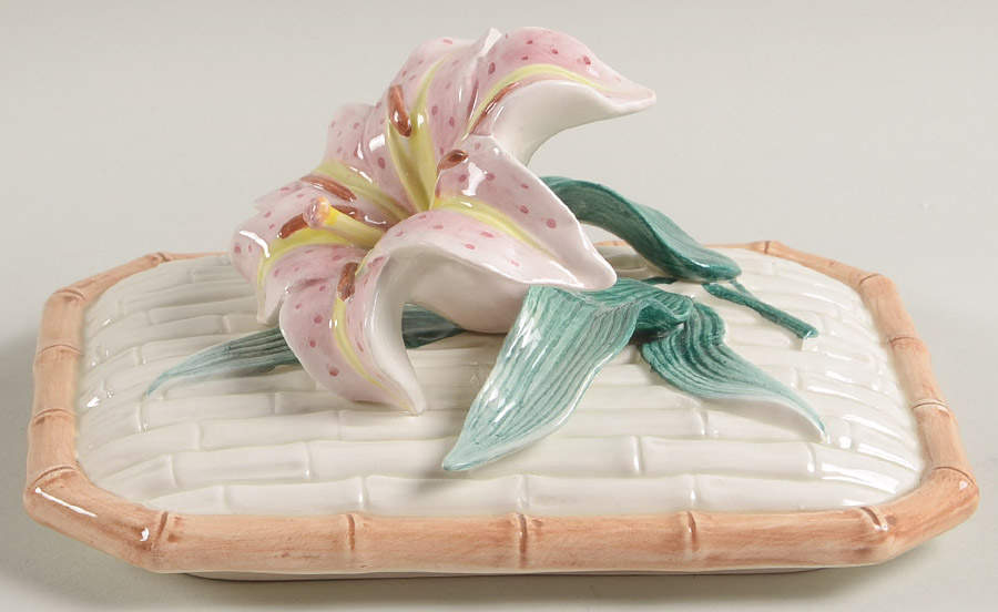 Asian Lily Lid for Rectangular Box by Fitz & Floyd-1