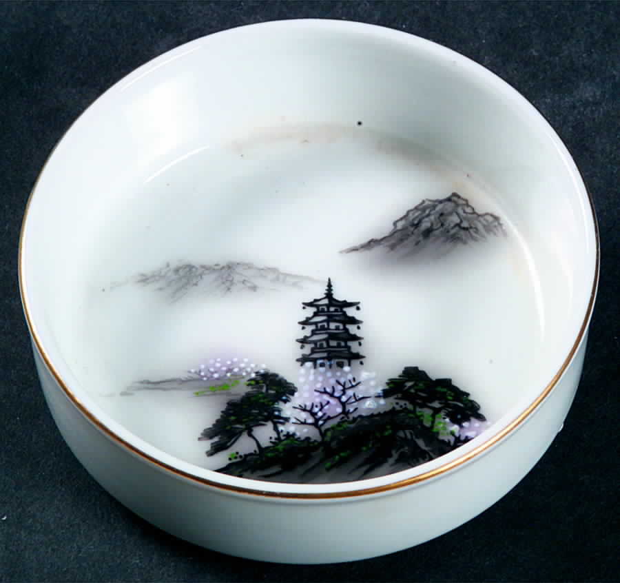 Landscape Black Multicolor (Rim) Coaster by Fukagawa-1
