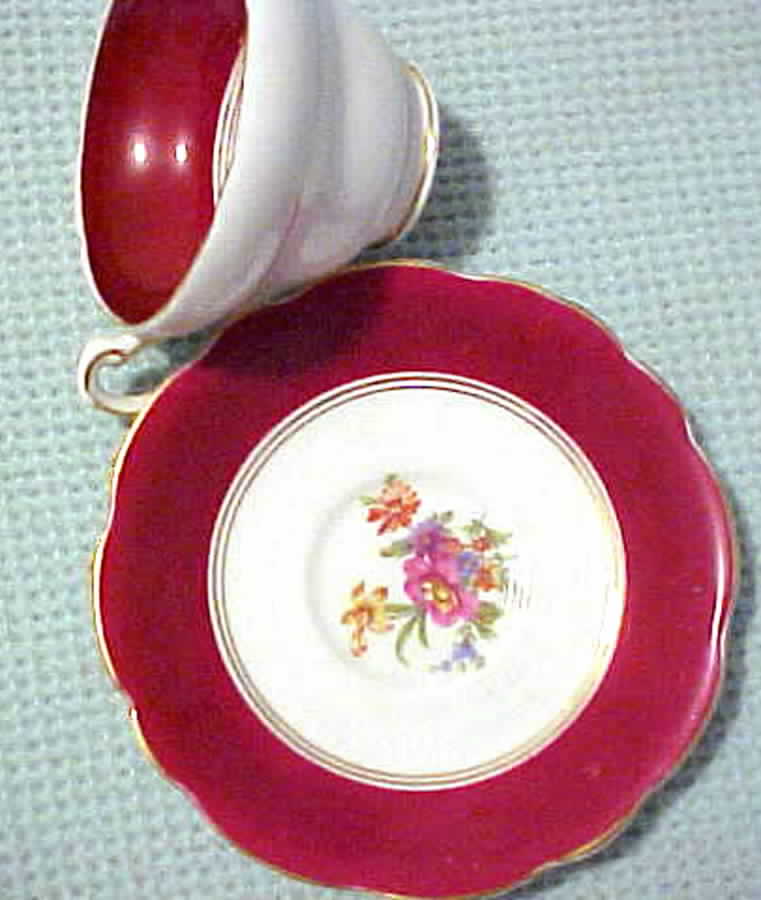 V1654 Footed Cup & Saucer Set by Foley-1