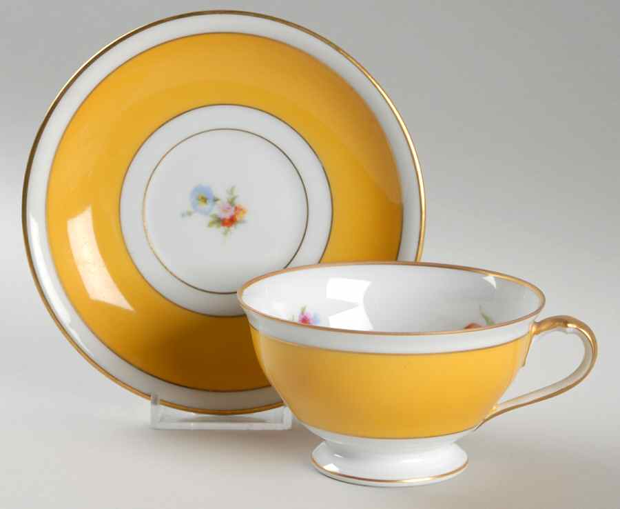 FUR53 Footed Cup & Saucer Set by Furstenberg-1