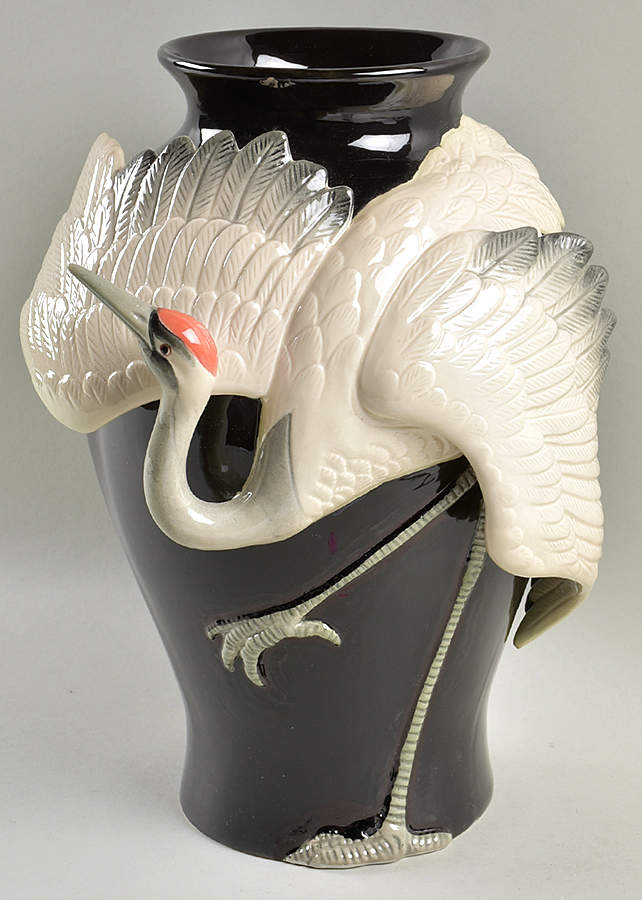Tsuru Figural Temple Vase by Fitz & Floyd-1
