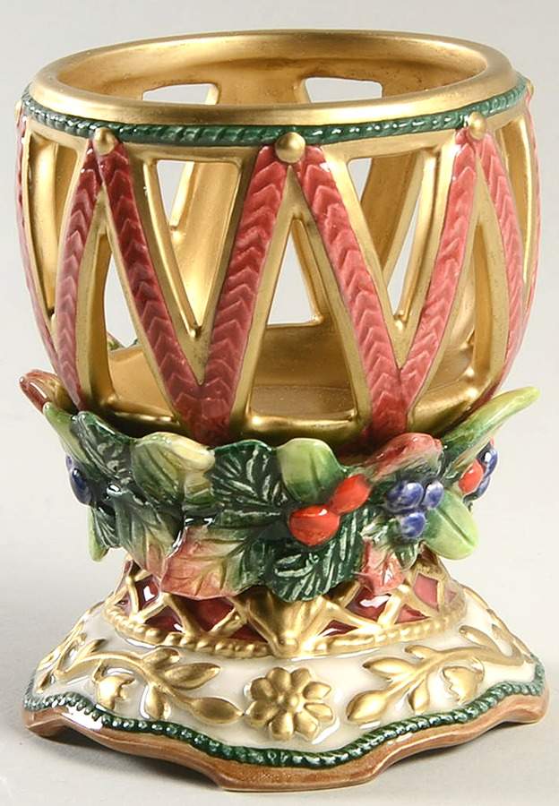 Jolly Ole Saint Nick Votive Candleholder No Glass Globe by Fitz & Floyd-1