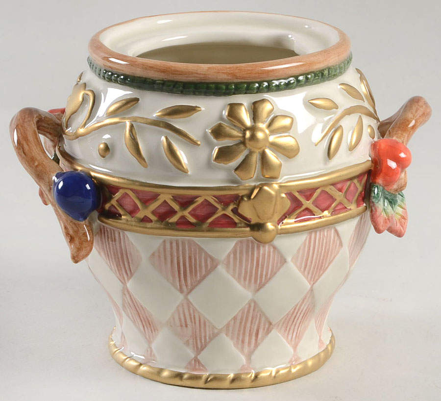 Jolly Ole Saint Nick Sugar Bowl No Lid by Fitz & Floyd-1