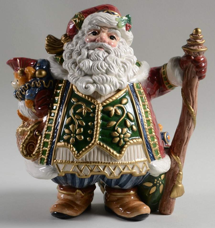 Jolly Ole Saint Nick Teapot & Lid by Fitz and Floyd-1