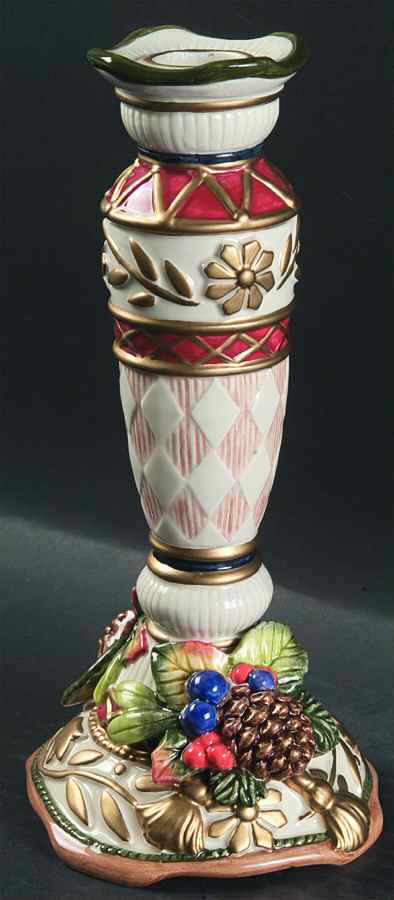 Jolly Ole Saint Nick 9" Tall Candlestick by Fitz & Floyd-1