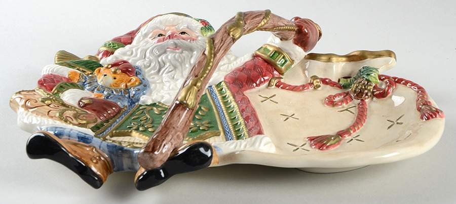 Jolly Ole Saint Nick Open Candy Dish by Fitz & Floyd-1