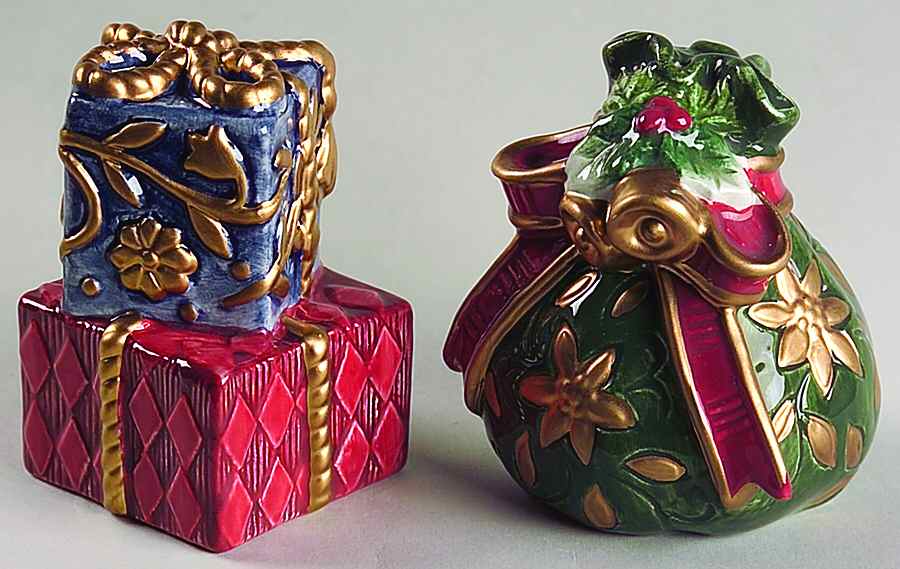 Jolly Ole Saint Nick Figural Salt & Pepper Set by Fitz and Floyd-1