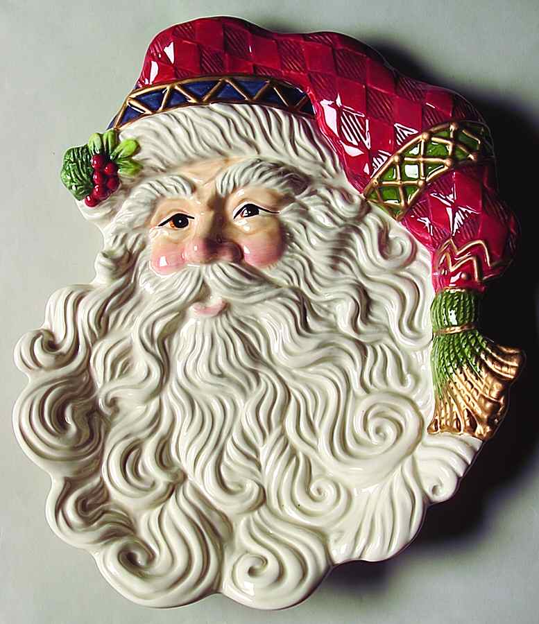 Jolly Ole Saint Nick Canape Plate by Fitz & Floyd-1