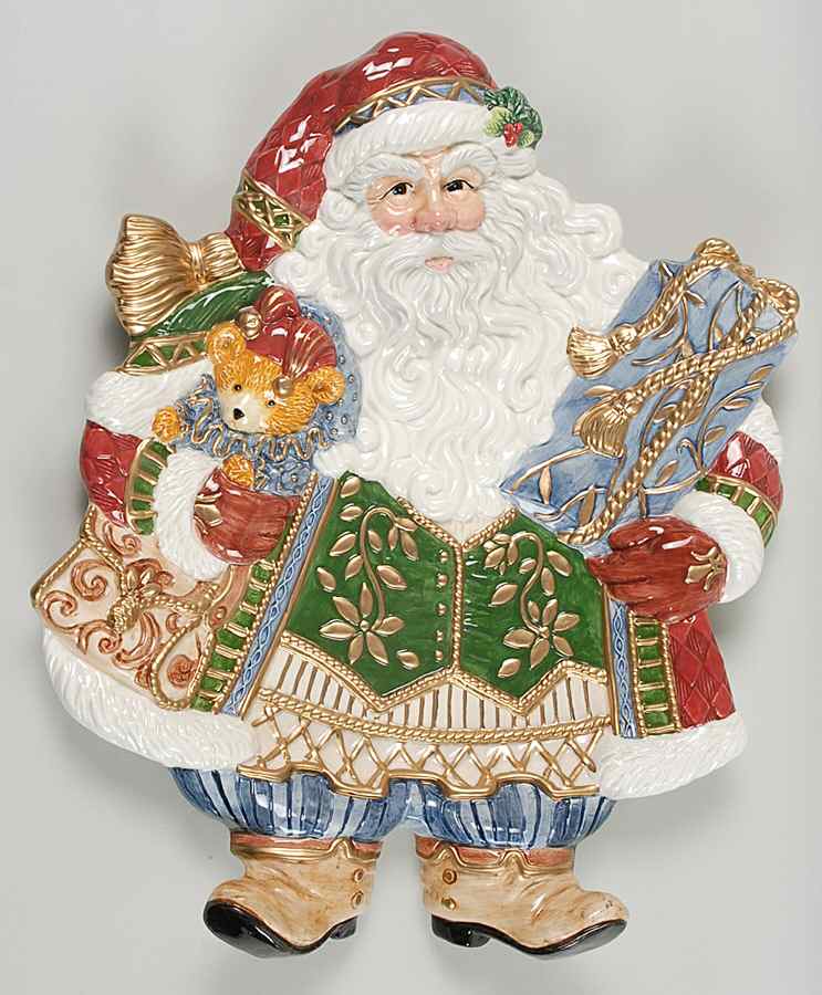 Jolly Ole Saint Nick 15" Figural Platter by Fitz & Floyd-1