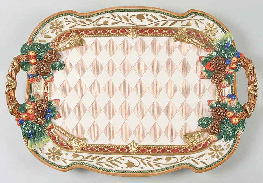 Jolly Ole Saint Nick 18" Oval Serving Platter by Fitz and Floyd-1