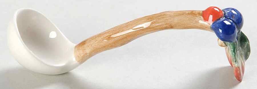 Jolly Ole Saint Nick All Ceramic Sugar Spoon by Fitz & Floyd-1