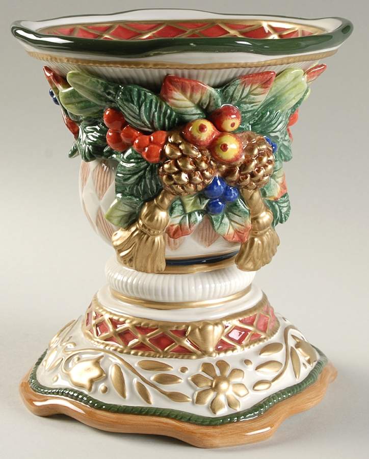 Jolly Ole Saint Nick 6" Pillar Candleholder by Fitz & Floyd-1