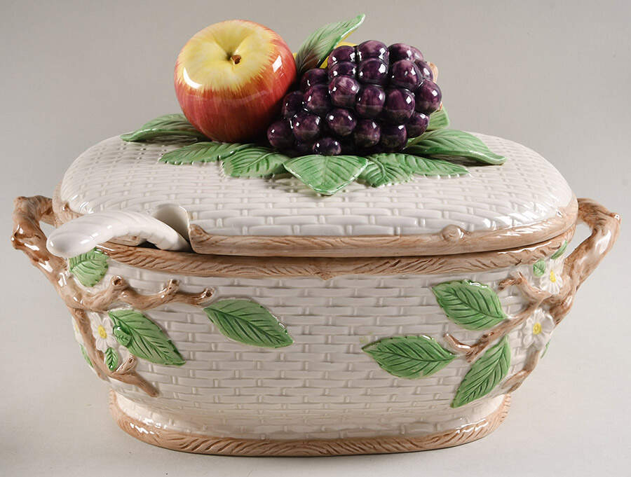 Fruit Fair Tureen & Lid w/Ladle by Fitz & Floyd-1