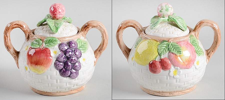 Fruit Fair Sugar Bowl & Lid by Fitz & Floyd-1