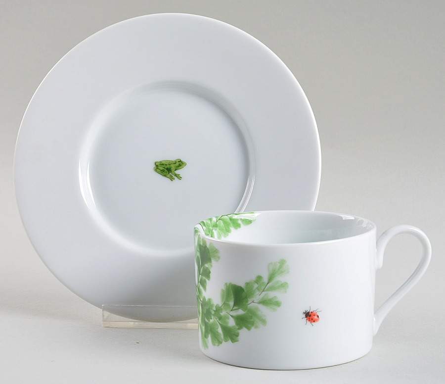 Imperial Fern Flat Cup & Saucer Set by Fitz & Floyd-1