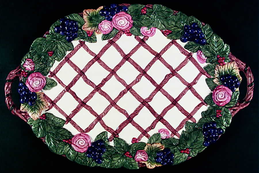 Rose Garland 20" Oval Serving Platter by Fitz & Floyd-1