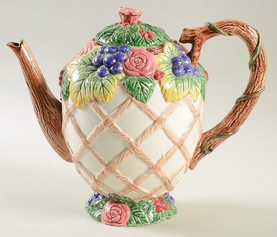 Rose Garland Teapot & Lid by Fitz & Floyd-1