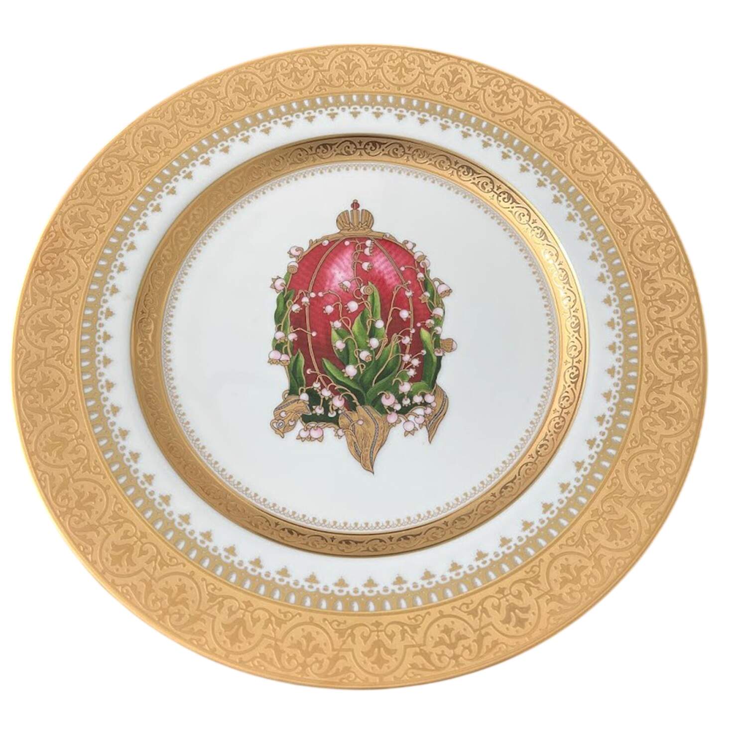 Imperial Heritage White and Gold Collector Plate by Faberge-1