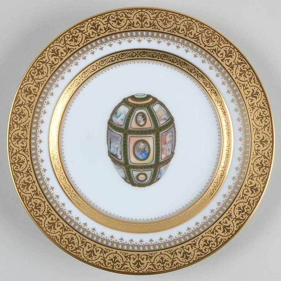 Imperial Heritage White and Gold Salad Plate by Faberge-1