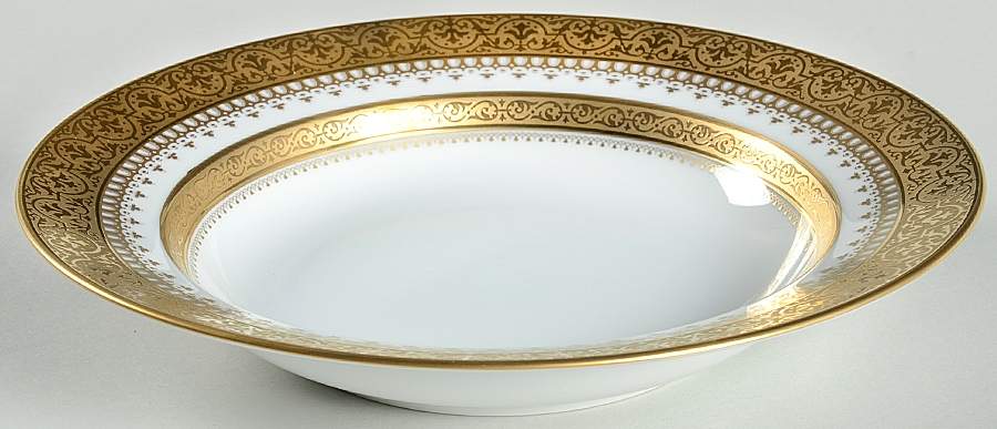 Imperial Heritage White and Gold Rim Soup Bowl by Faberge-1