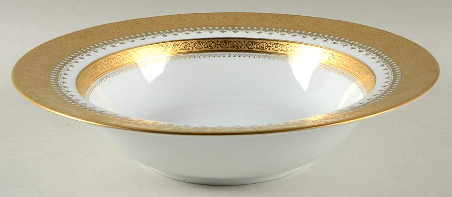 Imperial Heritage White and Gold 10" Round Vegetable Bowl by Faberge-1
