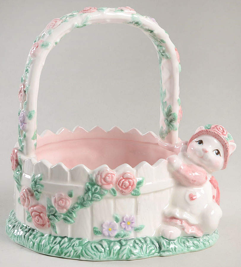 Kitty Kottage Small Basket by Fitz & Floyd-1