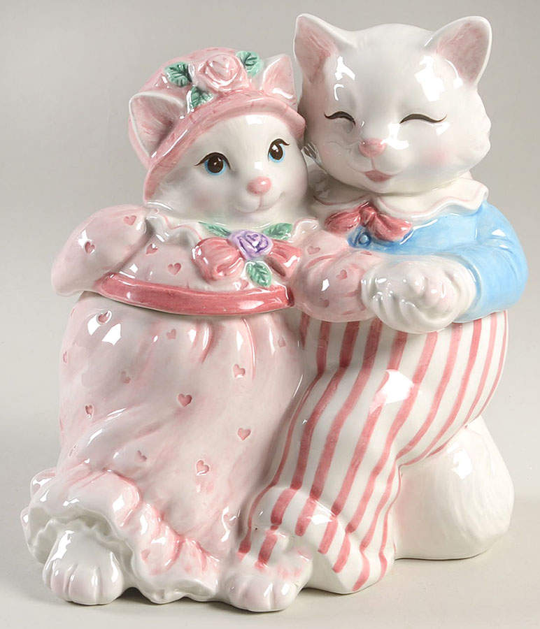 Kitty Kottage Candy Jar & Lid by Fitz & Floyd-1