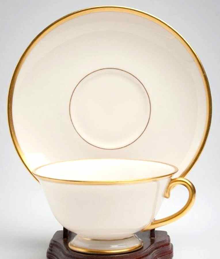 Wilshire (Merced Rim) Footed Cup & Saucer Set by Franciscan-1