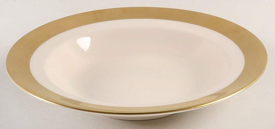Marlo (Gold Trim, Rim, No Verge) Rim Soup Bowl by Flintridge-1