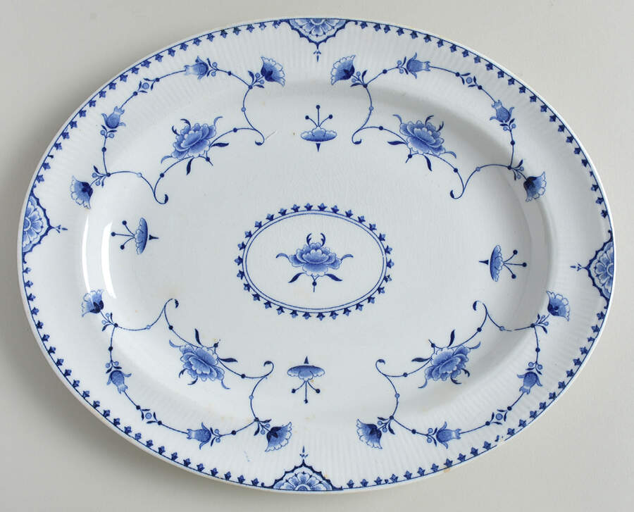 Delft 12" Oval Serving Platter by Furnivals-1