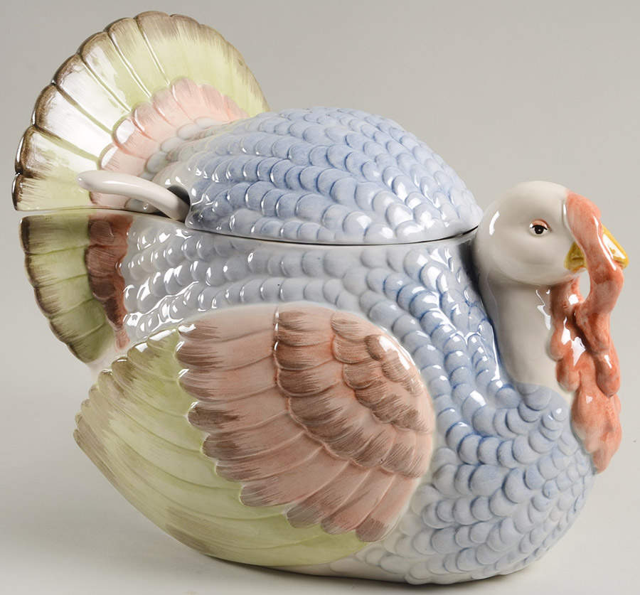 Turkey Time Tureen & Lid w/Ladle by Fitz and Floyd-1